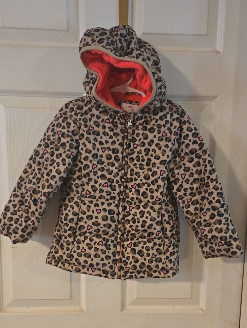 Healthtex Leopard Print Hooded Puffer Coat